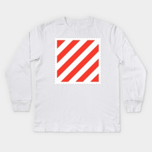 Red&White Kids Long Sleeve T-Shirt